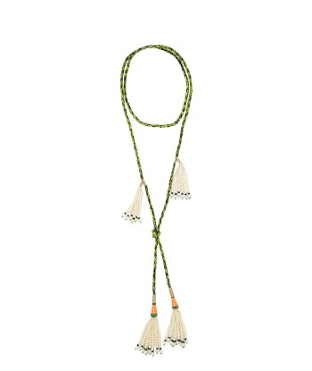 GREEN DOUBLE TIE NECKLACE français