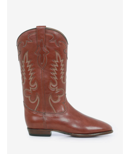 MIDNIGHT LEATHER COGNAC BOOTS pas cher 